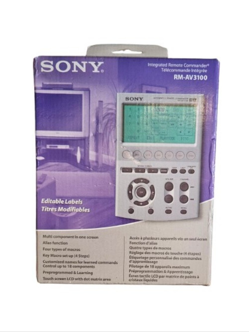 Sony RM-AV3100 Integrated Remote Commander Touch Screen LCD tv, dvd, av vcr
